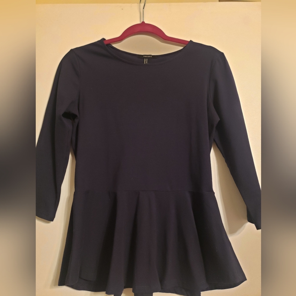 Forever 21 Navy Peplum